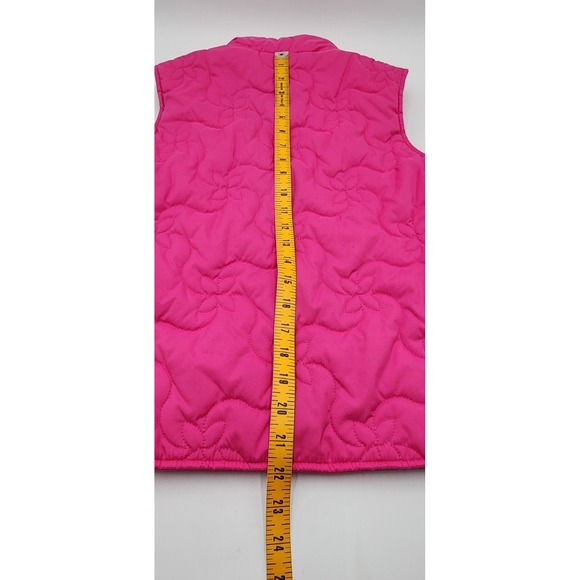 Hanna Andersson Zip Up Vest XS Hot Pink Sleeveless EUC Stitched Floral Design - Picture 7 of 7